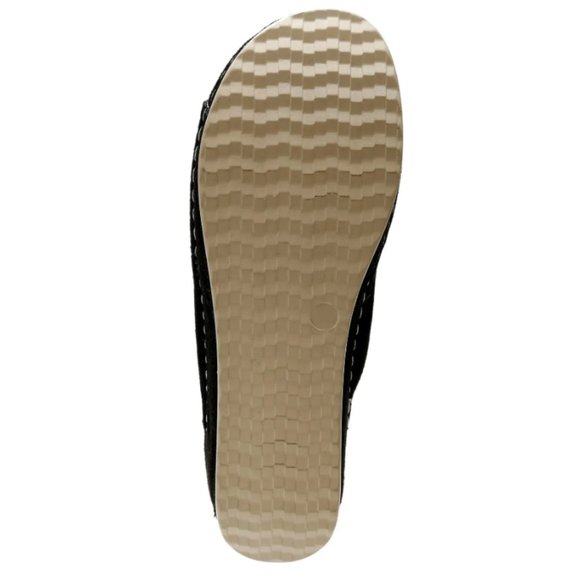 David Tate New Wedge Mule Sandals Slip-On Clog NWT Perf Suede BLACK Women's 12 - Picture 5 of 13